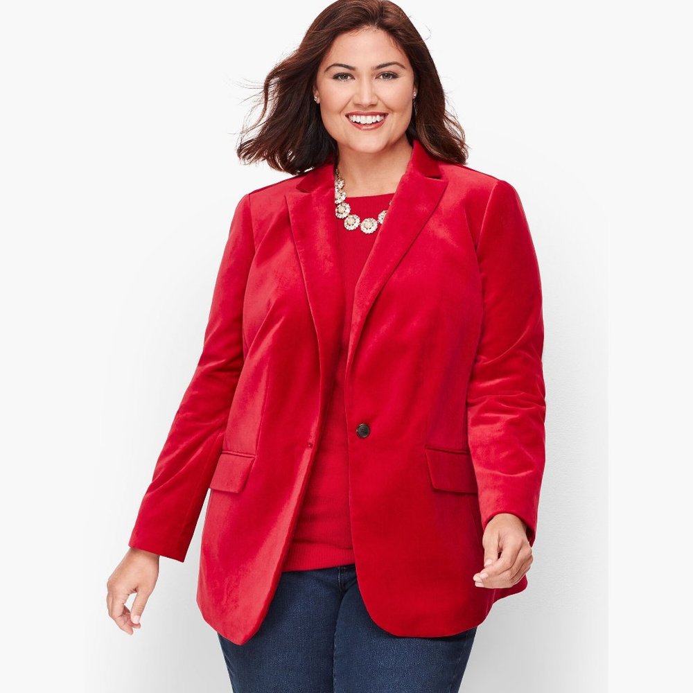 Talbots - Red Velvet Blazer - 20W - NWT